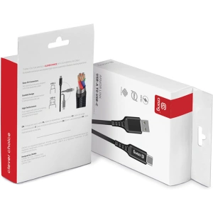 Kup Kabel Crong Armor Link USB-A/USB-C 60W 3A 25cm (czarny) - CRG565 - {ean13} - Sklep Home Screen