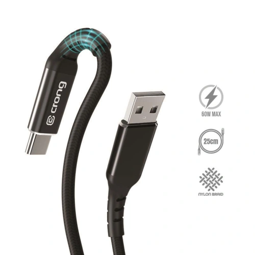 Kup Kábel Crong Armor Link USB-A/USB-C 60W 3A 25cm (fekete) - CRG565 - {ean13} - Sklep Home Screen