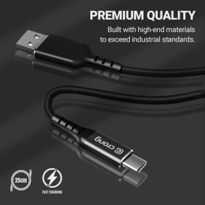 Kup Kabel Crong Armor Link USB-C/USB-C 60W 3A 25cm (czarny) - CRG566 - {ean13} - Sklep Home Screen