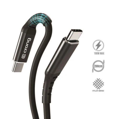 Kup Kábel Crong Armor Link USB-C/USB-C 100W 5A 200cm (fekete) - CRG568 - {ean13} - Sklep Home Screen