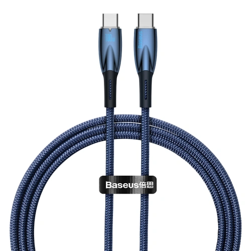 Kup Kabel Baseus Glimmer Series USB-C/USB-C PD 100W 1m modrý - BSU3900 - {ean13} - Sklep Home Screen