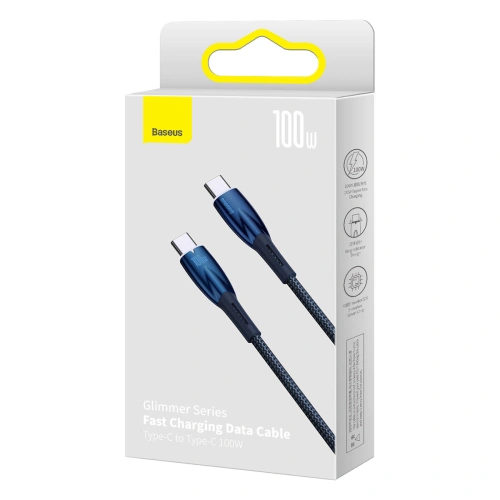 Kup Kabel Baseus Glimmer Series USB-C/USB-C PD 100W 1m niebieski - BSU3900 - {ean13} - Sklep Home Screen