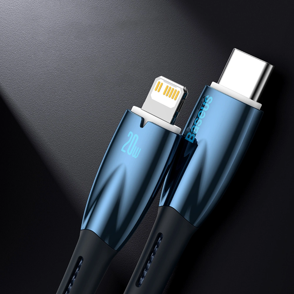 Kabel Baseus Glimmer Series USB-C/USB-C PD 100W 1m niebieski
