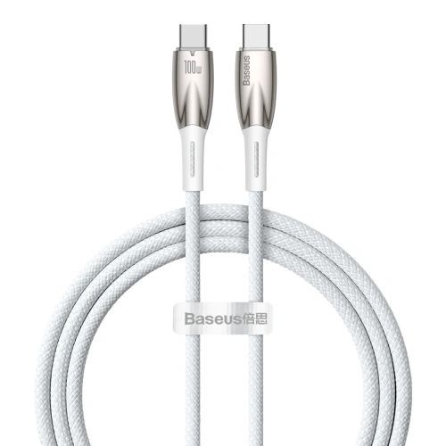 Kup Cablul Baseus Glimmer Series USB-C/USB-C PD 100W 1m alb - BSU3901 - {ean13} - Sklep Home Screen