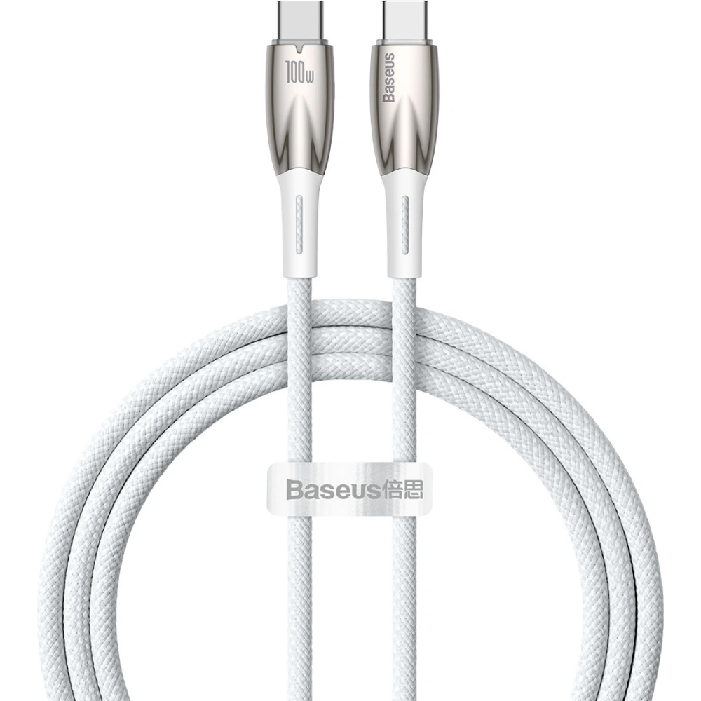 Kabel Baseus Glimmer Series USB-C/USB-C PD 100W 1m biały