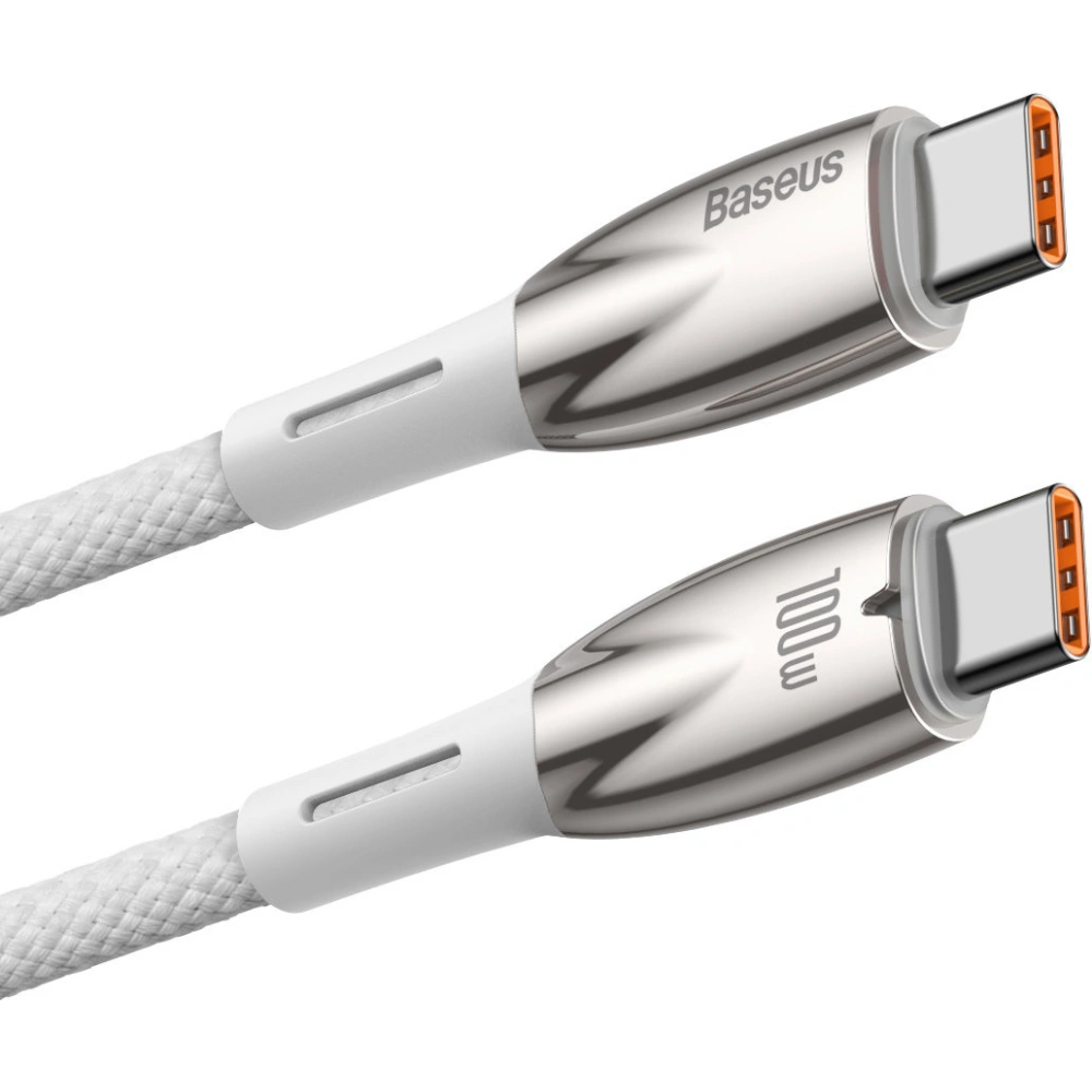 Kabel Baseus Glimmer Series USB-C/USB-C PD 100W 1m biały