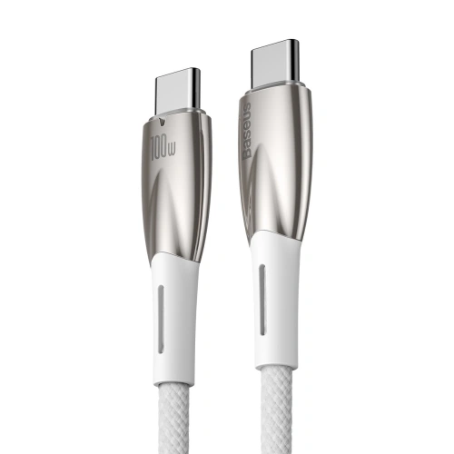 Kup Cablul Baseus Glimmer Series USB-C/USB-C PD 100W 1m alb - BSU3901 - {ean13} - Sklep Home Screen