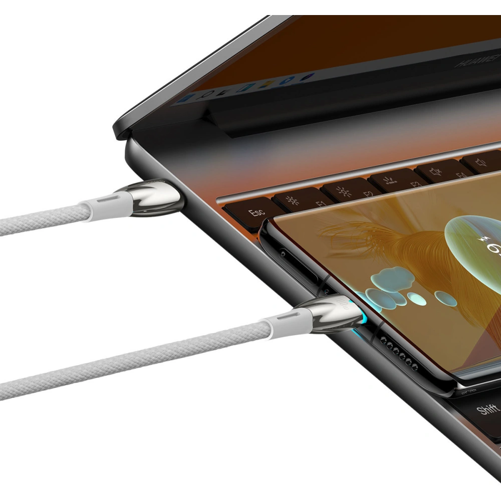 Kabel Baseus Glimmer Series USB-C/USB-C PD 100W 1m biały