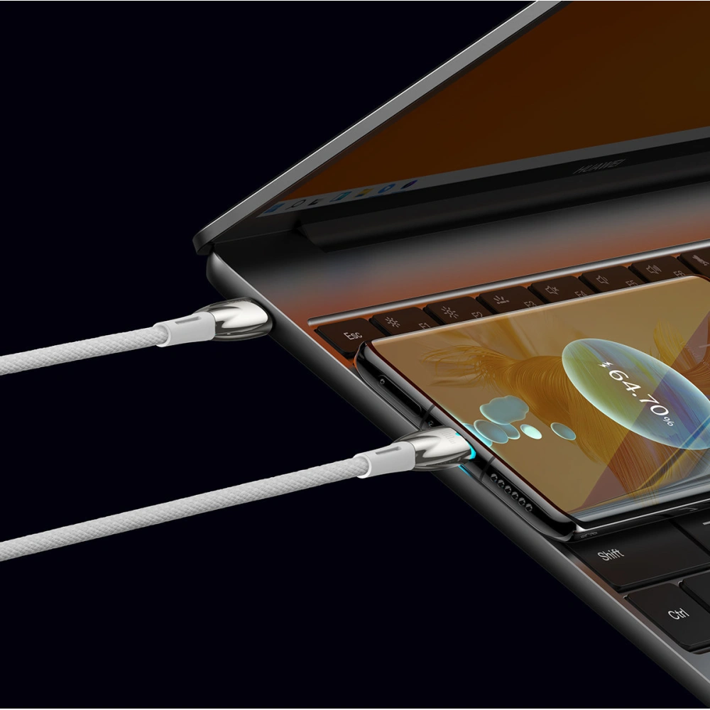 Kabel Baseus Glimmer Series USB-C/USB-C PD 100W 1m biały