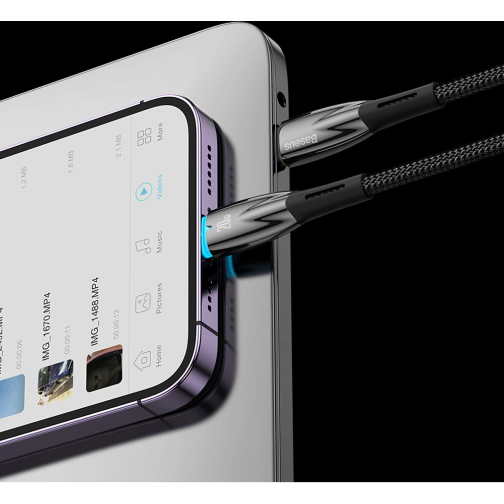 Kabel Baseus Glimmer Series USB-C/USB-C PD 100W 1m biały