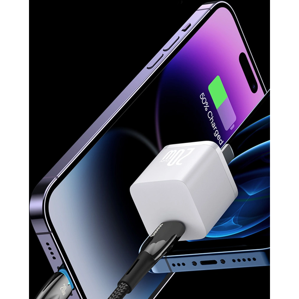 Kabel Baseus Glimmer Series USB-C/USB-C PD 100W 1m biały