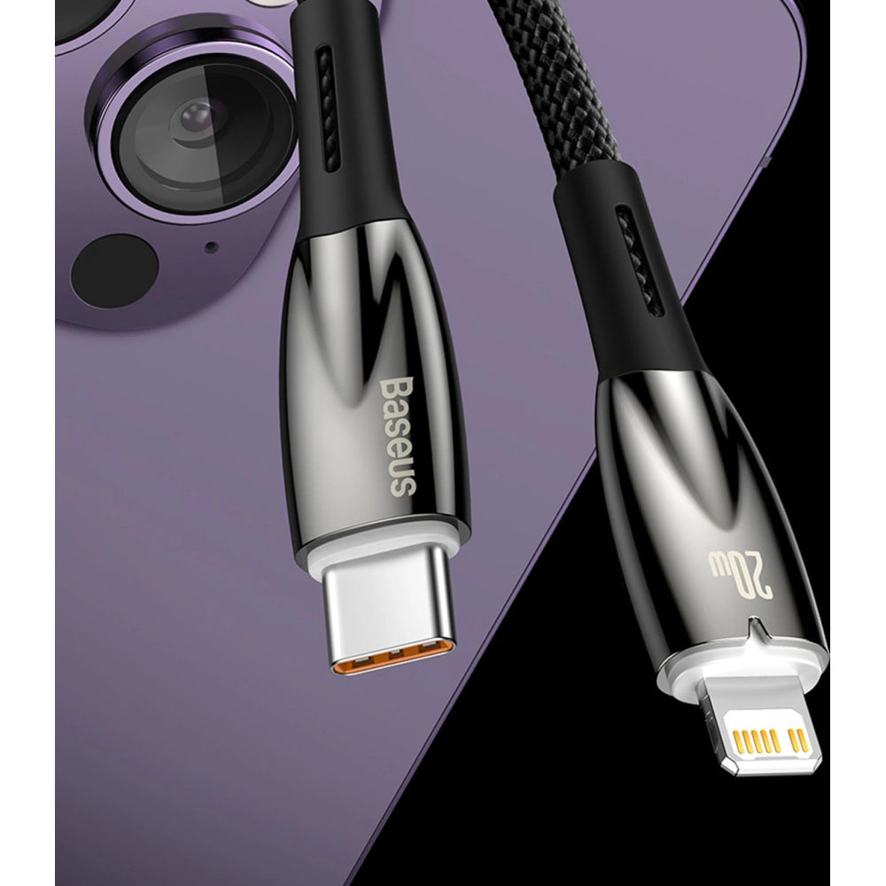 Kabel Baseus Glimmer Series USB-C/USB-C PD 100W 1m biały