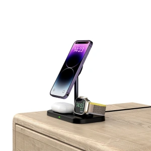 Kup Ładowarka bezprzewodowa MagSafe Tech-Protect Qi15W A22 3in1 Magnetic Wireless Charger Black - THP1691 - {ean13} - Sklep Home Screen