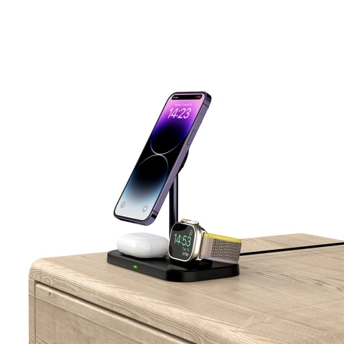 Kup Încărcător wireless MagSafe Tech-Protect Qi15W A22 3in1 Încărcător Wireless Magnetic Negru - THP1691 - {ean13} - Sklep Home Screen
