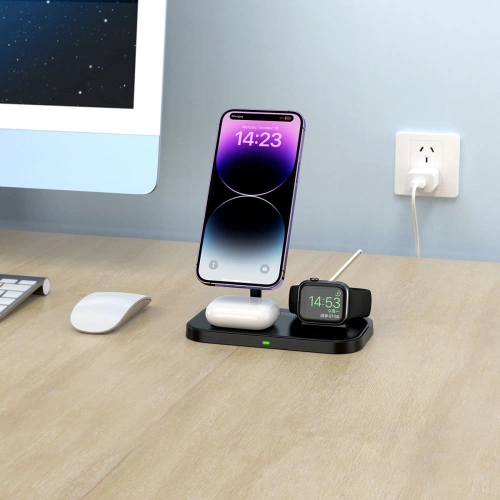 Kup Încărcător wireless MagSafe Tech-Protect Qi15W A22 3in1 Încărcător Wireless Magnetic Negru - THP1691 - {ean13} - Sklep Home Screen