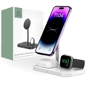Kup Ładowarka bezprzewodowa MagSafe Tech-Protect Qi15W A22 3in1 Magnetic Wireless Charger White - THP1692 - {ean13} - Sklep Home Screen