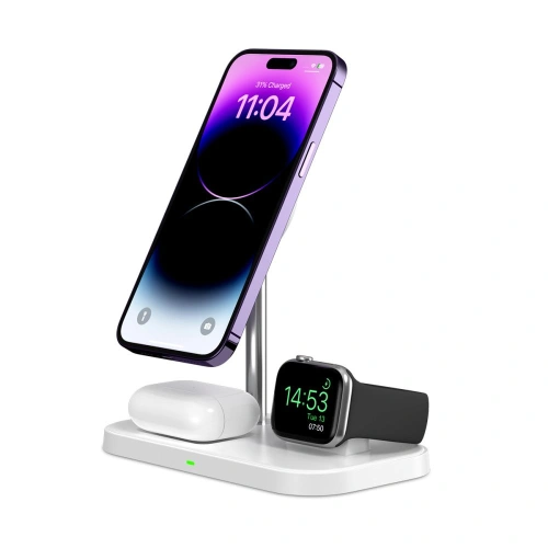 Kup Încărcător wireless MagSafe Tech-Protect Qi15W A22 3in1 Încărcător Wireless Magnetic Alb - THP1692 - {ean13} - Sklep Home Screen
