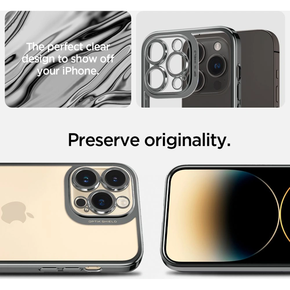 Etui Spigen Optik Crystal Apple iPhone 14 Pro Max Chrome Grey