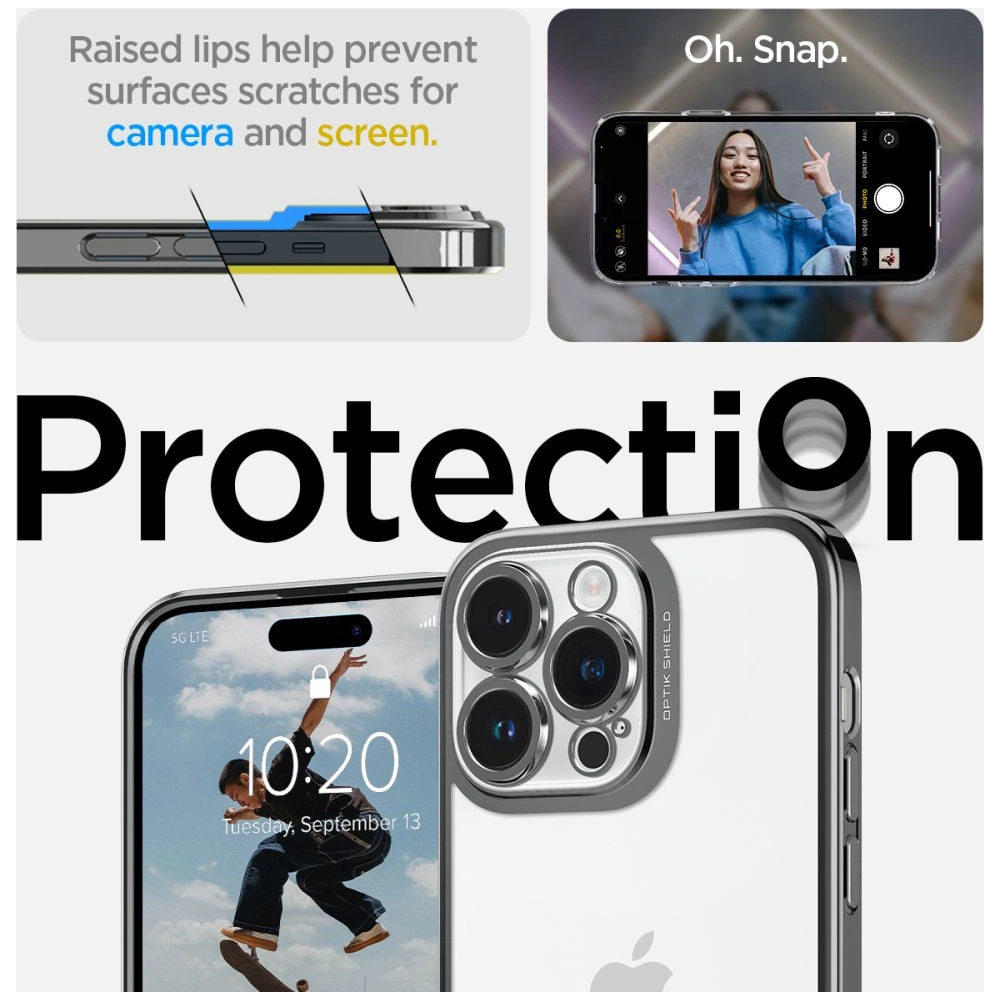 Etui Spigen Optik Crystal Apple iPhone 14 Pro Max Chrome Grey