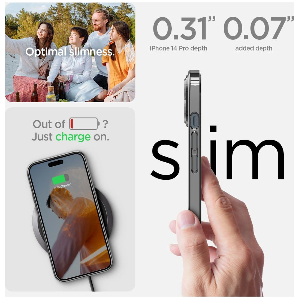 Etui Spigen Optik Crystal Apple iPhone 14 Pro Max Chrome Grey