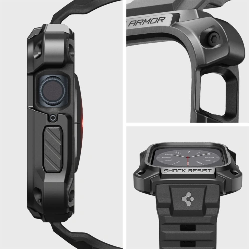 Kup Pasek Spigen Tough Armor Pro Apple Watch 4/5/6/7/8/9/SE 44/45mm Metal Černý - SPN2623 - {ean13} - Sklep Home Screen