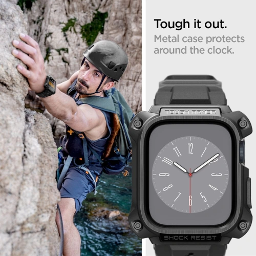 Kup Pasek Spigen Tough Armor Pro Apple Watch 4/5/6/7/8/9/SE 44/45mm Metal Černý - SPN2623 - {ean13} - Sklep Home Screen