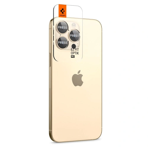 Kup Szkło hartowane na aparat Spigen Optik.tr ez Fit Camera Protector Apple iPhone 14 Pro/14 Pro Max Gold [2 PACK] - SPN2635 - {ean13} - Sklep Home Screen