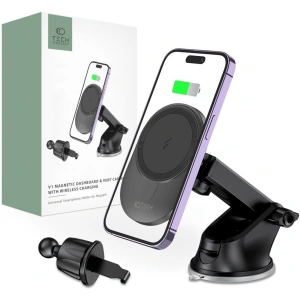 Kup Uchwyt samochodowy z ładowarką bezprzewodową MagSafe Tech-Protect MM15W-V1 Dashboard & Vent Car Mount Wireless Charger 15W Black - THP1703 - {ean13} - Sklep Home Screen