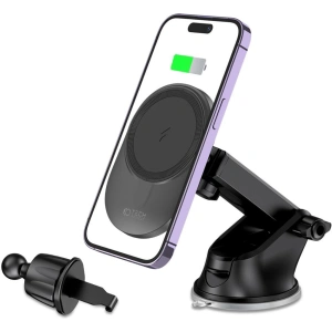 Kup MagSafe Autohalterung mit kabellosem Ladegerät Tech-Protect MM15W-V1 Armaturenbrett- und Lüftungsauto-Halterung Wireless Charger 15W Schwarz - THP1703 - {ean13} - Sklep Home Screen