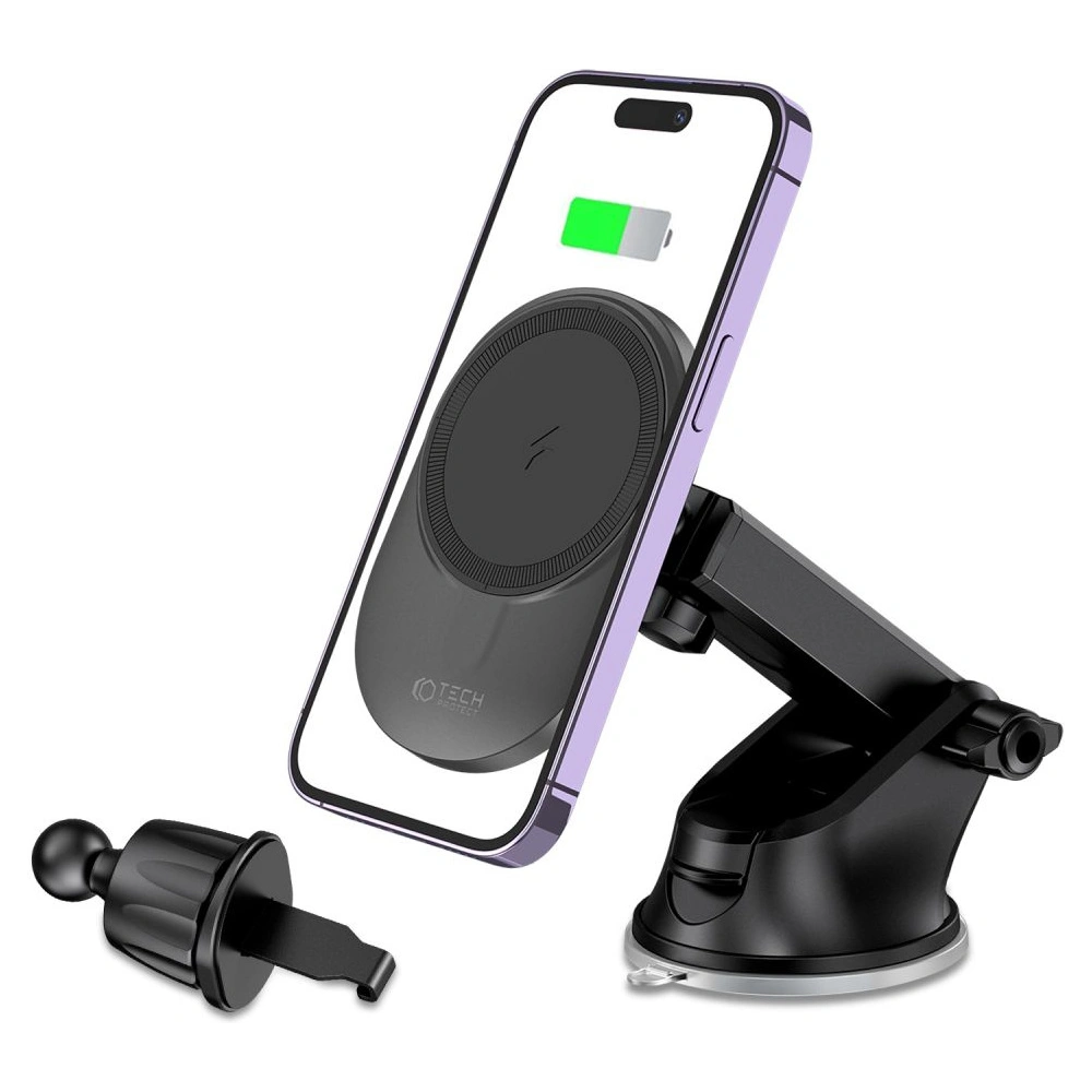 Uchwyt samochodowy z ładowarką bezprzewodową MagSafe Tech-Protect MM15W-V1 Dashboard & Vent Car Mount Wireless Charger 15W Black
