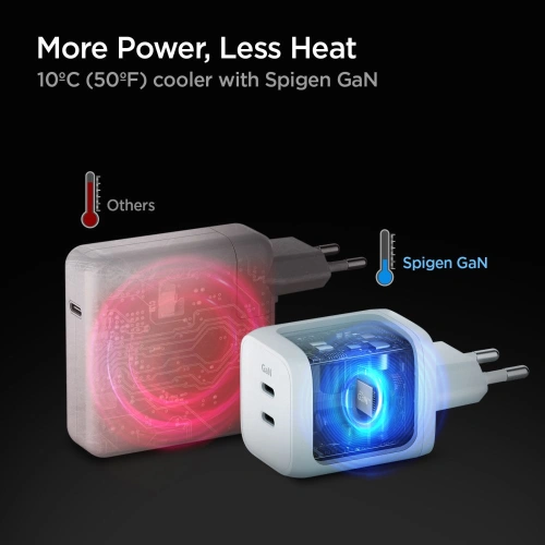 Buy Spigen PE2106EU PowerArc 2-port Network Charger PD 65W White - SPN2642 - {ean13} - Home Screen Store Europe