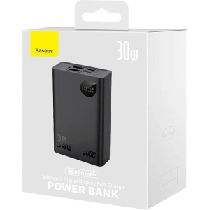 Powerbank Baseus Adaman 2, 20000mAh, 30W, 3xUSB, USB-C (czarny)