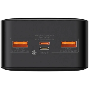 Powerbank Baseus Bipow 30000mAh, 2xUSB, USB-C, 20W (czarny)