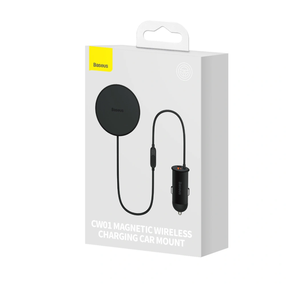 Uchwyt samochodowy z ładowarką bezprzewodową MagSafe Baseus 15W na kratkę nawiewu + USB-A 25W czarna