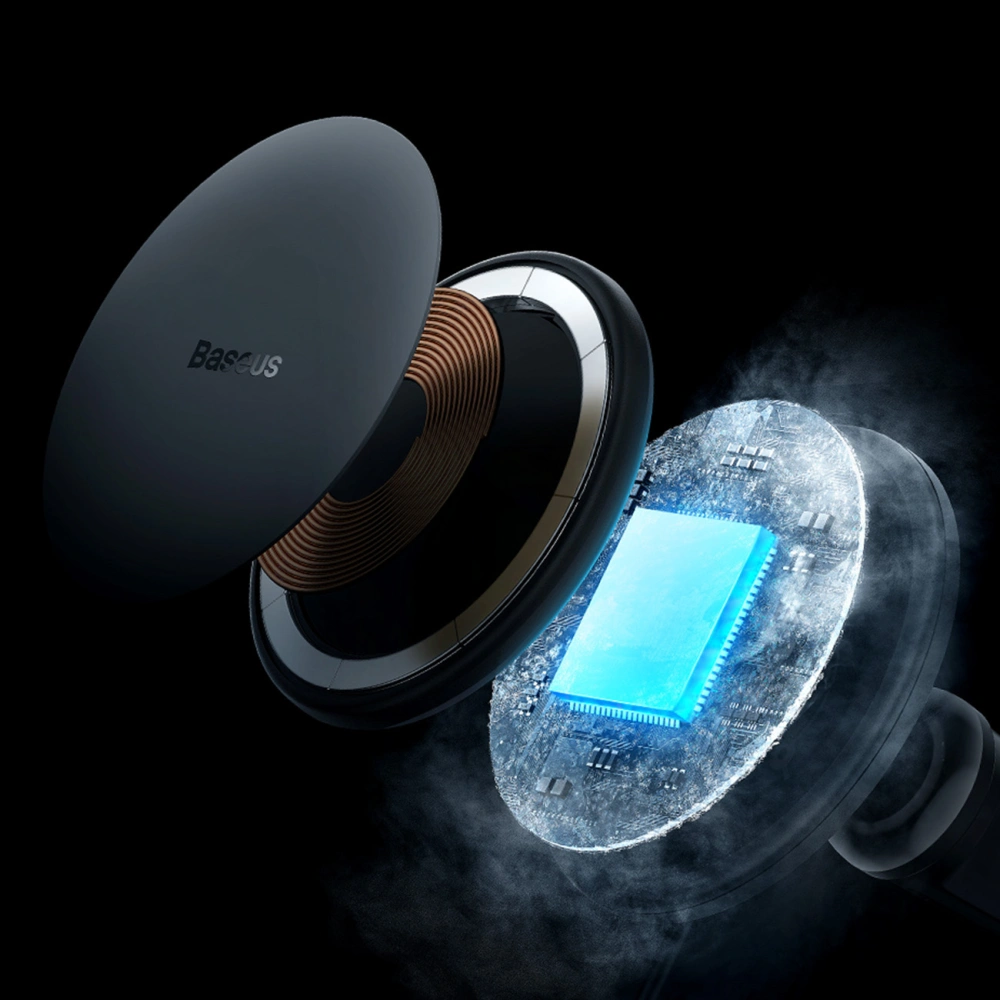 Uchwyt samochodowy z ładowarką bezprzewodową MagSafe Baseus 15W na kratkę nawiewu + USB-A 25W czarna