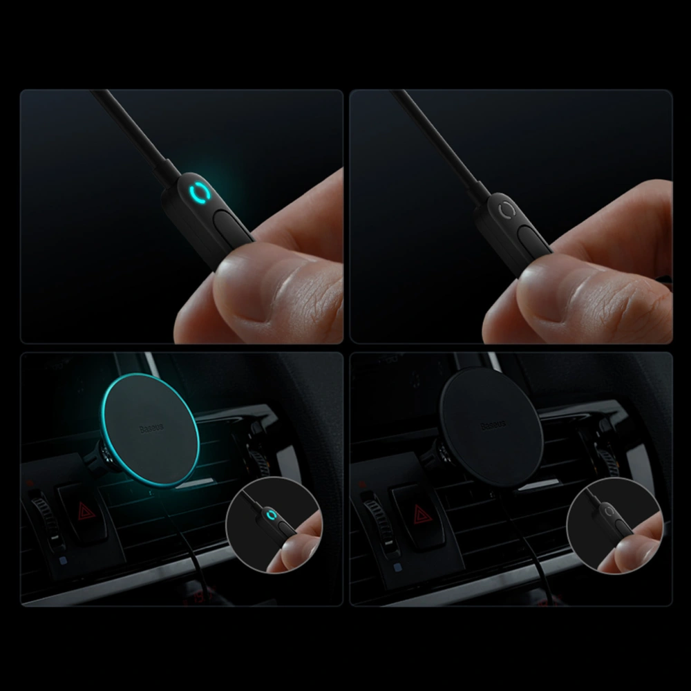 Uchwyt samochodowy z ładowarką bezprzewodową MagSafe Baseus 15W na kratkę nawiewu + USB-A 25W czarna