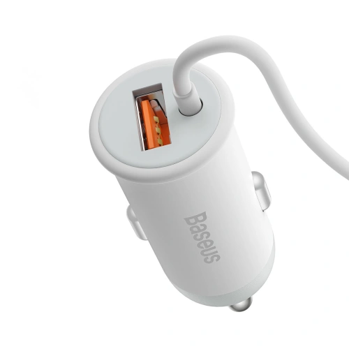 Kup Uchwyt samochodowy z ładowarką bezprzewodową MagSafe Baseus 15W na kratkę nawiewu + USB-A 25W biała - BSU3911 - {ean13} - Sklep Home Screen