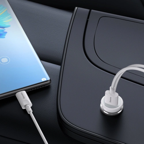 Kup Autós tartó MagSafe vezeték nélküli töltővel Baseus 15W szellőzőrácsra + USB-C 25W fehér - BSU3912 - {ean13} - Sklep Home Screen