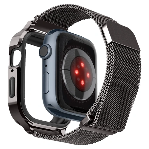 Kup Gürtel + Case Spigen Metal Fit Pro Apple Watch 4/5/6/7/8/9/SE 44/45mm Graphit - SPN2646 - {ean13} - Sklep Home Screen
