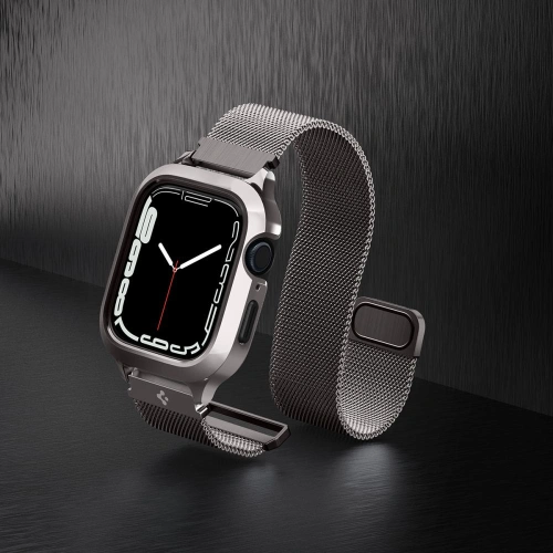 Kup Gürtel + Case Spigen Metal Fit Pro Apple Watch 4/5/6/7/8/9/SE 44/45mm Graphit - SPN2646 - {ean13} - Sklep Home Screen