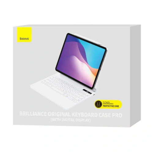 Kup Etui Baseus Brilliance Magnetic Keyboard Apple iPad Air 10.9 2020/2022 (4, 5 gen) / iPad Pro 11 2018/2020/2021 (1, 2, 3 gen) / iPad Air 11 2024 (6. generace) bílý - BSU3914 - {ean13} - Sklep Home Screen
