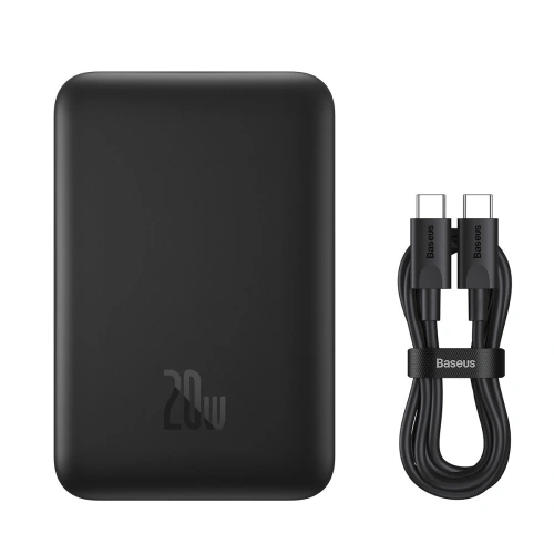 Buy Powerbank Baseus Magnetic Mini MagSafe 15W PD QC 20W 10000mAh black (Overseas Edition) + USB-C/USB-C Cable 60W 3A 0.5m black - BSU3915 - {ean13} - Home Screen Store Europe