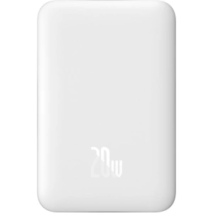 Powerbank Baseus Magnetic Mini MagSafe 15W PD QC 20W 10000mAh biały (Overseas Edition) + kabel USB-C/USB-C 60W 3A 0.5m biały