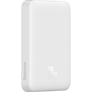 Powerbank Baseus Magnetic Mini MagSafe 15W PD QC 20W 10000mAh biały (Overseas Edition) + kabel USB-C/USB-C 60W 3A 0.5m biały