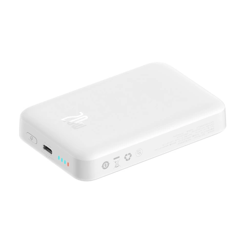 Buy Powerbank Baseus Magnetic Mini MagSafe 15W PD QC 20W 10000mAh white (Overseas Edition) + USB-C/USB-C Cable 60W 3A 0.5m white - BSU3916 - {ean13} - Home Screen Store Europe