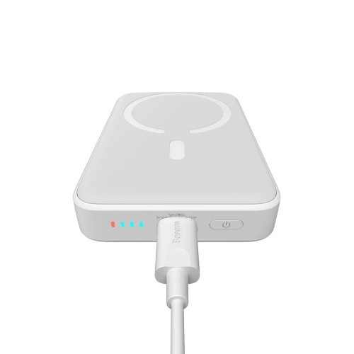 Buy Powerbank Baseus Magnetic Mini MagSafe 15W PD QC 20W 10000mAh white (Overseas Edition) + USB-C/USB-C Cable 60W 3A 0.5m white - BSU3916 - {ean13} - Home Screen Store Europe
