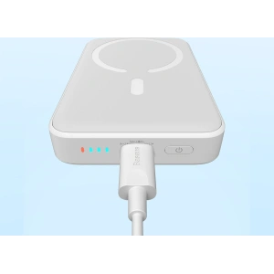 Buy Powerbank Baseus Magnetic Mini MagSafe 15W PD QC 20W 10000mAh white (Overseas Edition) + USB-C/USB-C Cable 60W 3A 0.5m white - BSU3916 - {ean13} - Home Screen Store Europe