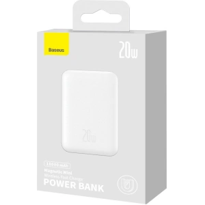 Buy Powerbank Baseus Magnetic Mini MagSafe 15W PD QC 20W 10000mAh white (Overseas Edition) + USB-C/USB-C Cable 60W 3A 0.5m white - BSU3916 - {ean13} - Home Screen Store Europe