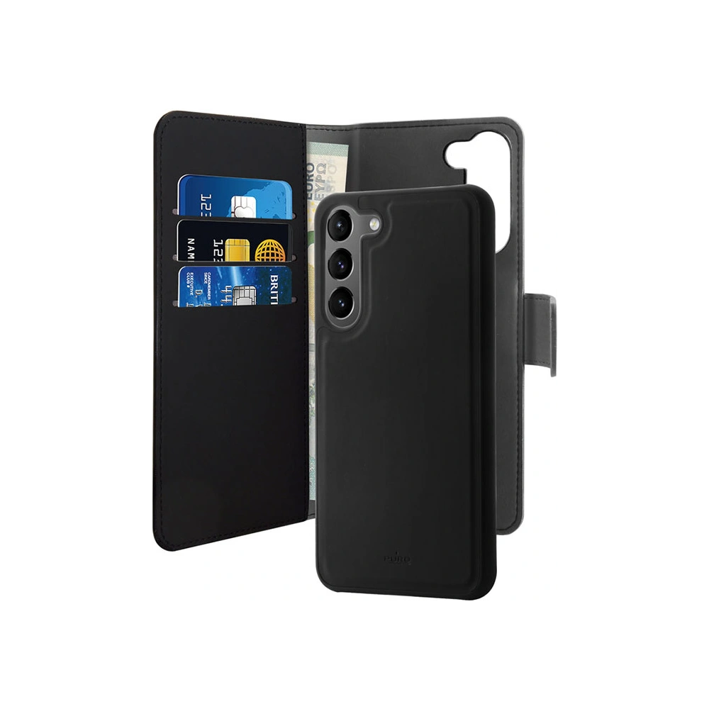 Etui PURO Wallet Detachable 2w1 Samsung Galaxy S23 (czarny)