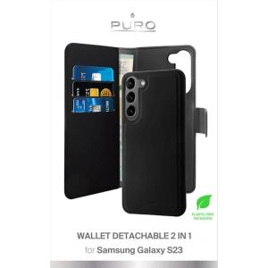 Etui PURO Wallet Detachable 2w1 Samsung Galaxy S23 (czarny)